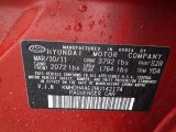 2011 Elantra Color Code for Red Allure - Color Code: S2R