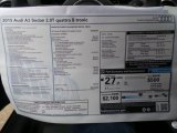 2015 Audi A3 2.0 Premium Plus quattro Window Sticker