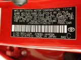 2015 Prius Color Code for Absolutely Red - Color Code: 3P0