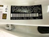 2015 Prius v Color Code for Blizzard Pearl - Color Code: 070