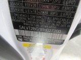 2015 Range Rover Evoque Color Code for Fuji White - Color Code: 867
