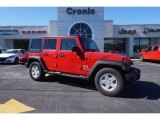 2008 Flame Red Jeep Wrangler Unlimited X #101443317