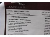 2015 Jaguar F-TYPE S Coupe Window Sticker