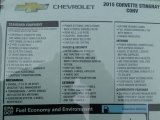 2015 Chevrolet Corvette Stingray Convertible Window Sticker
