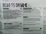 2015 Volvo XC60 T5 Drive-E Window Sticker