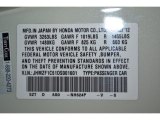 2013 CR-Z Color Code for Premium White Pearl - Color Code: NH624P