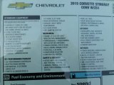 2015 Chevrolet Corvette Stingray Convertible Z51 Window Sticker