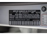 2013 CLS Color Code for Diamond White Metallic - Color Code: 799