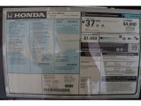 2015 Honda CR-Z EX Window Sticker