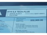 2016 Acura ILX Technology Window Sticker