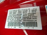 2013 CR-Z Color Code for Milano Red - Color Code: R81