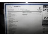 2015 Mercedes-Benz G 550 Window Sticker