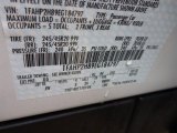 2014 Taurus Color Code for White Platinum - Color Code: UG