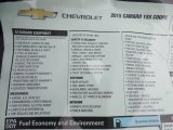 2015 Chevrolet Camaro SS Coupe Window Sticker