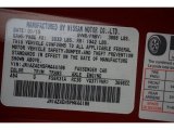 2015 370Z Color Code for Solid Red - Color Code: A54