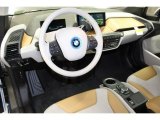 2015 BMW i3 with Range Extender Giga Cassia Natural Leather & Carum Spice Grey Wool Cloth Interior