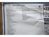 2015 Mercedes-Benz E 400 Sedan Window Sticker