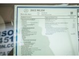 2015 Mercedes-Benz ML 350 Window Sticker