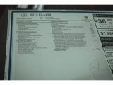 2015 Mercedes-Benz CLA 250 Window Sticker