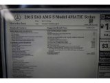 2015 Mercedes-Benz E 63 AMG S 4Matic Sedan Window Sticker
