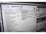 2015 Mercedes-Benz G 63 AMG Window Sticker