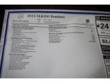 2015 Mercedes-Benz SLK 350 Roadster Window Sticker