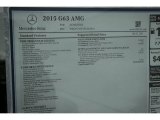 2015 Mercedes-Benz G 63 AMG Window Sticker