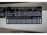 2015 CLA Color Code for Cirrus White - Color Code: 650