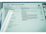 2015 Mercedes-Benz CLA 45 AMG Window Sticker