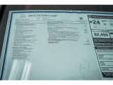 2015 Mercedes-Benz CLS 550 Coupe Window Sticker