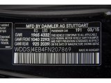 2015 CLA Color Code for Cosmos Black Metallic - Color Code: 191