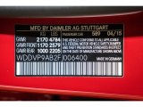 2015 B Color Code for Jupiter Red - Color Code: 589
