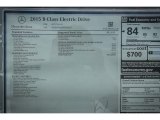 2015 Mercedes-Benz B Electric Drive Window Sticker