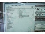 2016 Mercedes-Benz E 400 Sedan Window Sticker