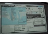 2016 Honda HR-V LX Window Sticker