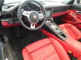 2015 Porsche 911 Turbo S Cabriolet Black/Garnet Red Interior