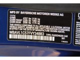 2015 X1 Color Code for Le Mans Blue Metallic - Color Code: 381