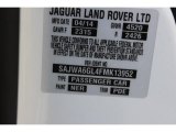 2015 F-TYPE Color Code for Polaris White - Color Code: NER