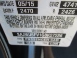 2016 F-TYPE Color Code for Ultimate Black Metallic - Color Code: 1AG