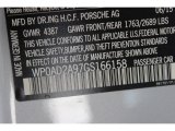 2016 Porsche 911 Turbo S Coupe Info Tag