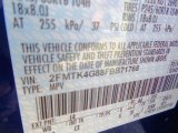 2015 Edge Color Code for Deep Impact Blue Metallic - Color Code: J4