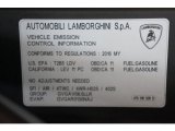 2015 Lamborghini Aventador LP700-4 Pirelli Edition Info Tag