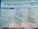 2016 Chevrolet Suburban LT 4WD Window Sticker