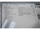 2015 Mercedes-Benz S 550 4Matic Coupe Window Sticker