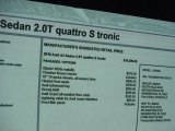 2016 Audi A3 2.0 Premium quattro Window Sticker