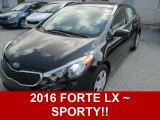 2016 Aurora Black Pearl Kia Forte LX Sedan #106570021