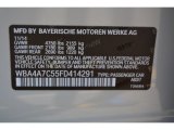 2015 4 Series Color Code for Glacier Silver Metallic - Color Code: A83