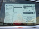 2015 Hyundai Azera Limited Window Sticker