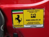 2014 458 Color Code for Rosso Scuderia (Red) - Color Code: 322