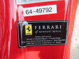 2014 Ferrari 458 Italia Info Tag